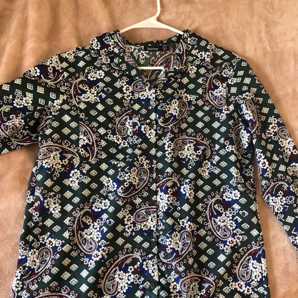 Boohoo Paisley Button Down